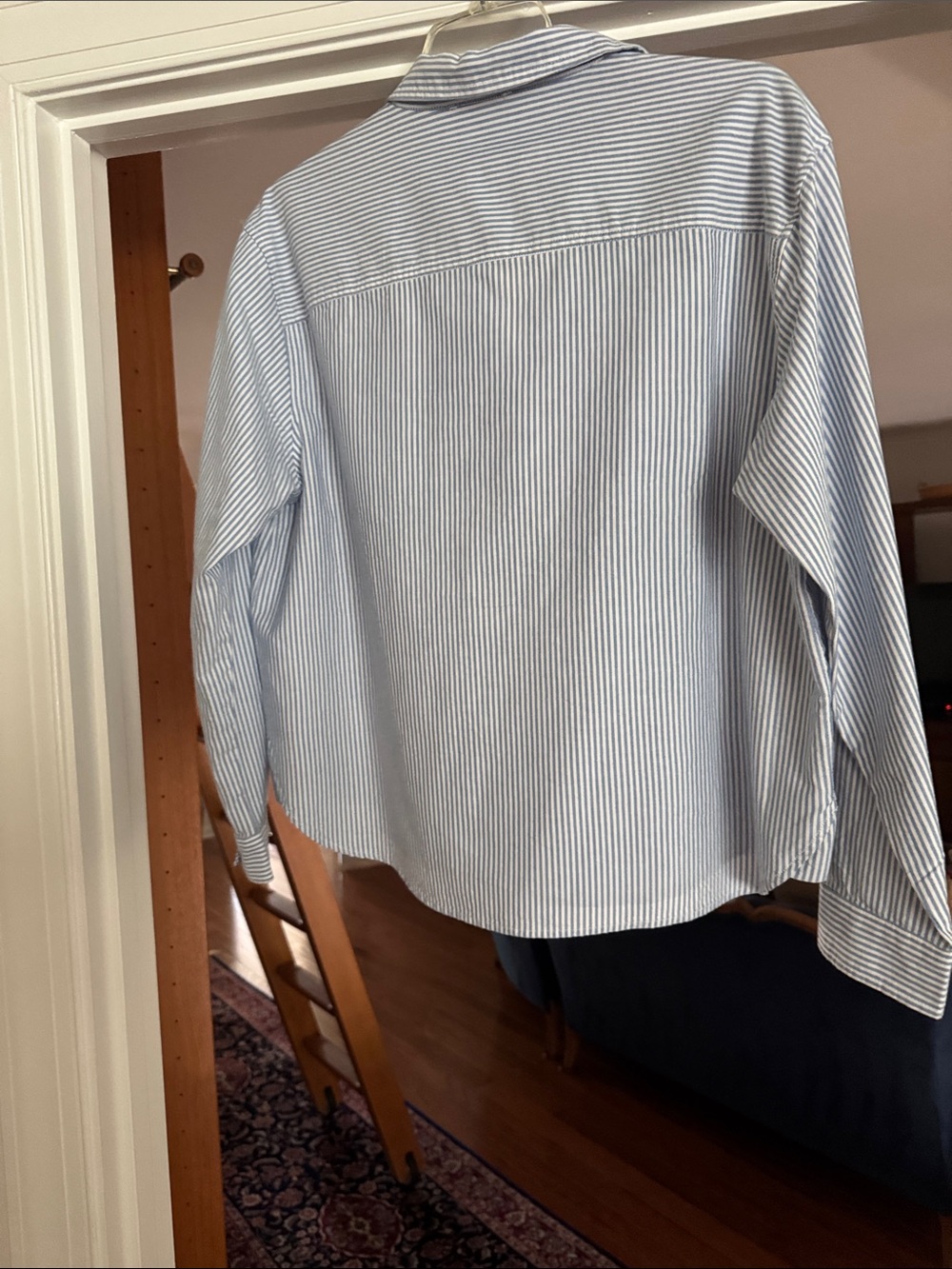 beachlunchlounge Blue & White Striped Button-Down Shirt - Picture 4 of 6